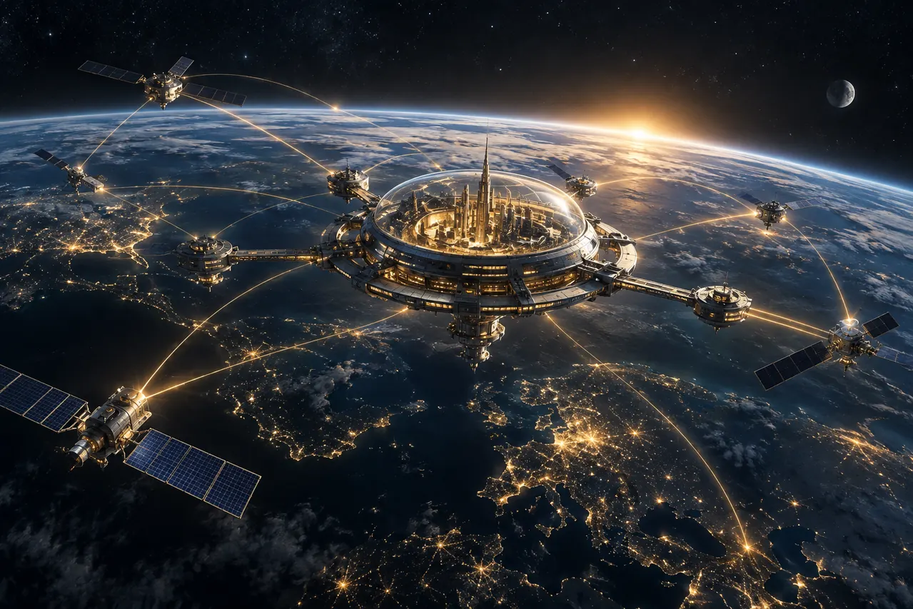 Orbital servicing network above Earth